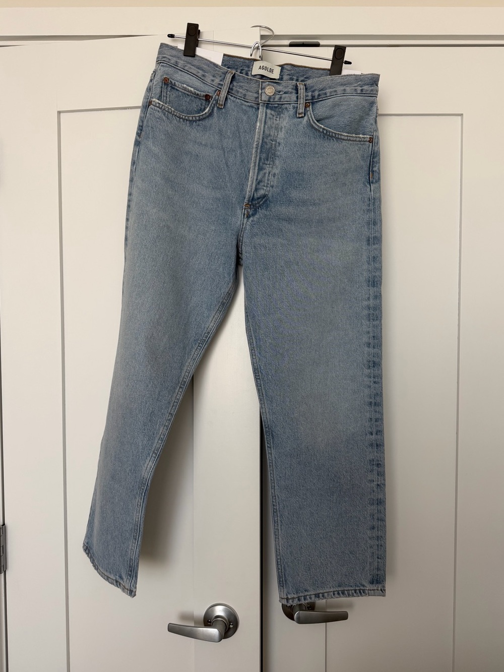 AGOLDE 90 Crop Mid Rise Loose Straight Jeans Force - 28 - Picture 7 of 10
